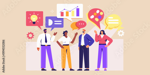 Team collaboration and brainstorming session with data driven insights shown