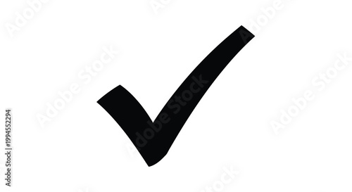 Simple black checkmark icon displayed on a plain white background