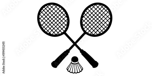 Badminton shuttlecock icon set in outline and silhouette styles, feather shuttle sport equipment illustration