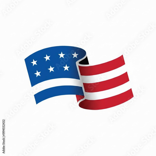 Flag bunting handmade craft with blue star panel and red white stripes for patriotism and Independence Day celebration