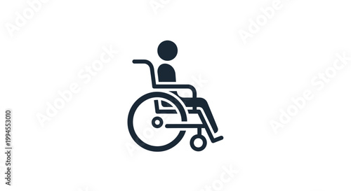 Icon depicting an individual using a wheelchair for mobility and accessibility