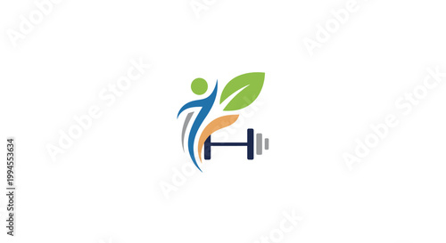 Healthy Lifestyle and Fitness Logo Combining Nature, Strength, and Well-being