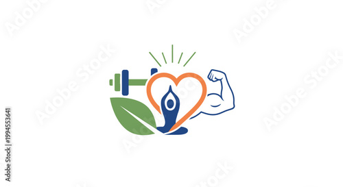 Healthy Lifestyle Symbol Representing Fitness, Wellness, and Balanced Approach for a Good Life