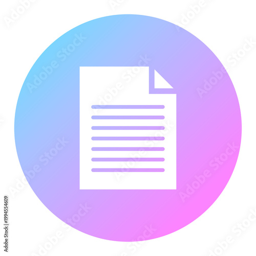 書類アイコン 丸型 虹色 ネオン グラデーション 近未来 ベクター