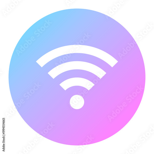 Wi-Fiアイコン 丸型 虹色 ネオン グラデーション 近未来 ベクター