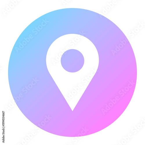 マップアイコン 丸型 虹色 ネオン グラデーション 近未来 ベクター