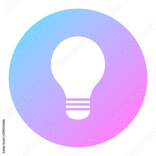 電球アイコン 丸型 虹色 ネオン グラデーション 近未来 ベクター
