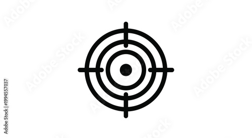 A simple black target with concentric circles and a central dot
