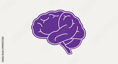 Minimalist Brain Illustration: A Symbol of Thought, Cognition, and Human Intellect