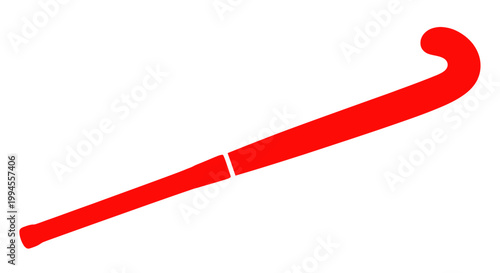 Red hockey stick on white background, sports equipment