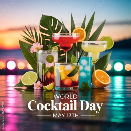 Neon Glow Cocktail Festival Poster Concept