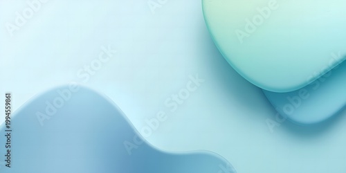 Soft gradient abstract wave background in pastel blue and white tones