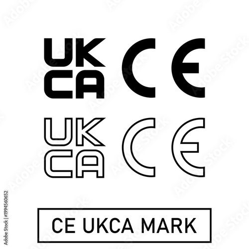 UKCA-CE MARK VECTOR ICON.