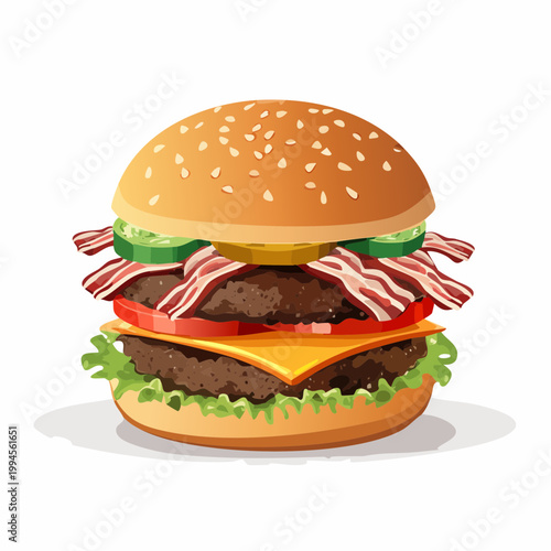 Rustikaler Burger mit Speck