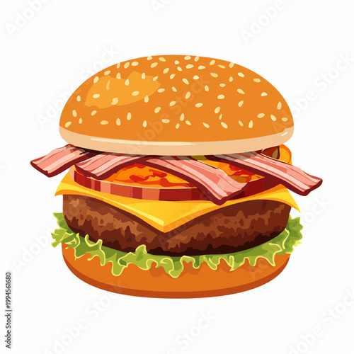 Rustikaler Burger mit Speck