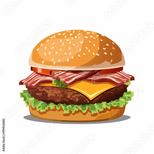 Rustikaler Burger mit Speck