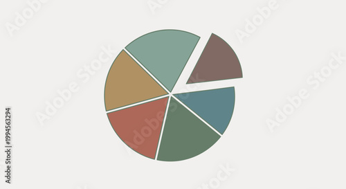 A segmented circular diagram with pastel colors, used for representing data percentages visually