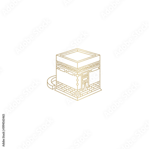 Kaaba holy cube structure illustration.