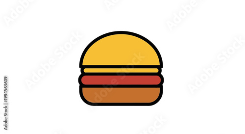 A minimalistic illustration of a delicious burger, perfect for various culinary concepts