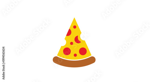 A Simple Illustration of a Pizza Slice Isolated on a White Background for Design