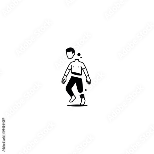 Man doing a dance move alone.