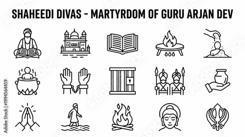Guru Arjan Dev Martyrdom Icons - Sikhism Shaheedi Divas