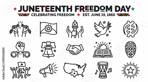 Juneteenth Freedom Day Icons: Celebrating Liberation and Heritage