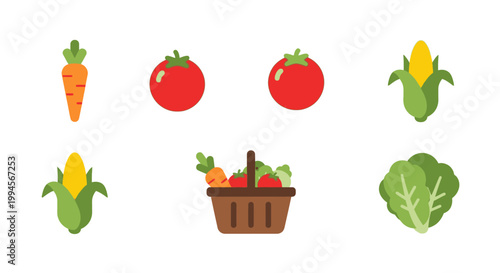 A vibrant assortment of fresh vegetables featuring a playful and colorful visual style.