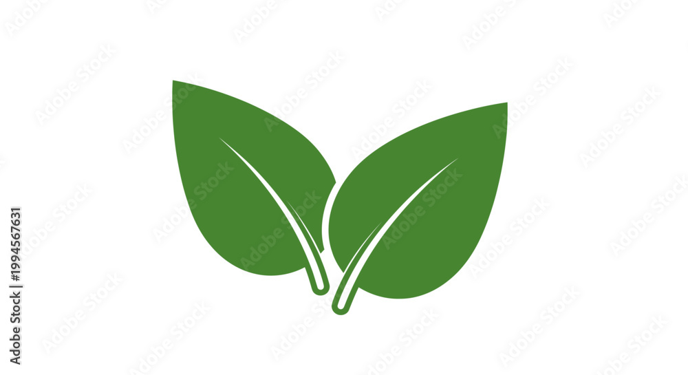 Fototapeta premium Minimalist Green Leaf Illustration Depicting Nature, Growth, and Environmental Themes