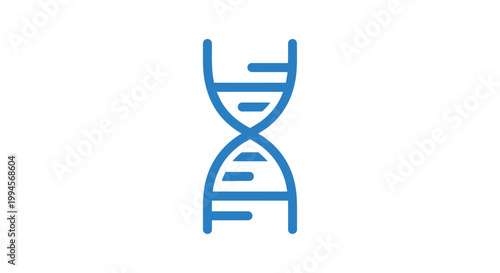 Illustration of a DNA structure graphic in blue, ideal for science and medical concepts
