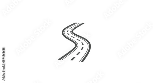Minimalist highway illustration depicting path and direction on an open, blank surface
