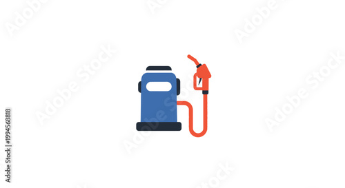 Stylized Illustration of a Gas Pump for Fueling Vehicles Against a Clean White Background