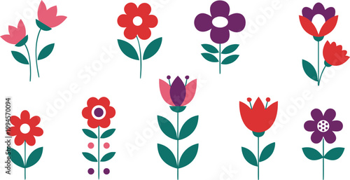 Two maroon floral wreaths with leaves on white background