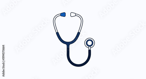 Illustration of a stethoscope, a medical tool used to listen to internal body sounds