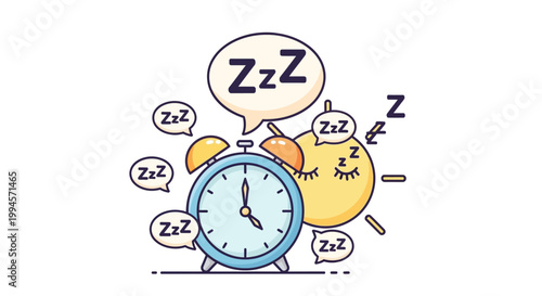 Sleepy Halftone Speech Bubbles with Zzz Symbols on White Background