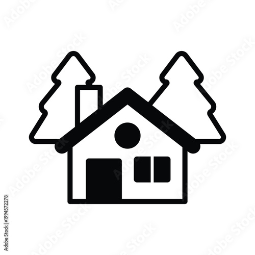 Vacation Cabin Vector icon which can easily modify or edit