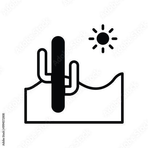 Desert Landscape Vector icon which can easily modify or edit