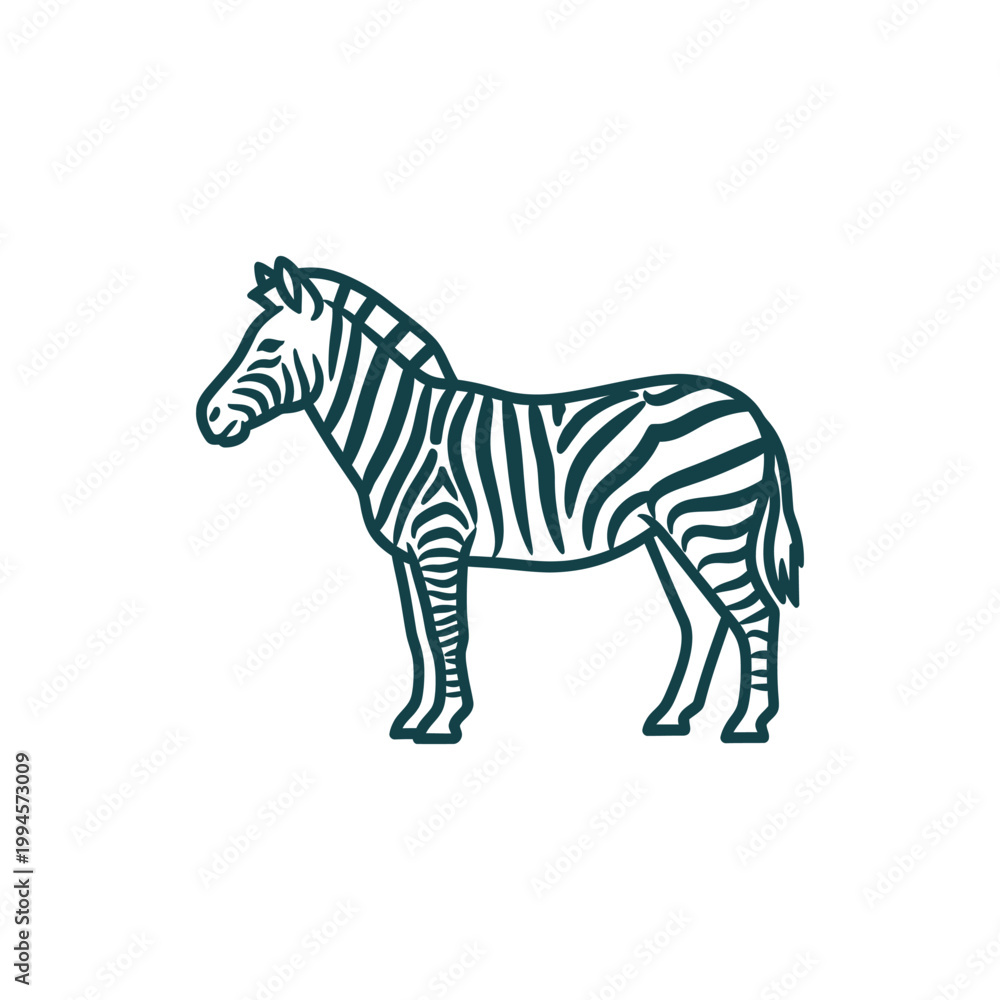 Obraz premium Graceful zebra standing in monochromatic elegance
