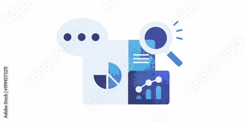 Data analysis concept with a person examining charts and graphs