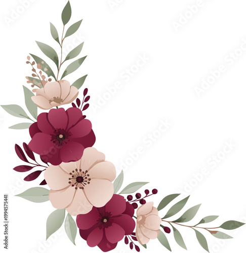 Collection of various watercolor floral and foliage illustrations in earthy tones