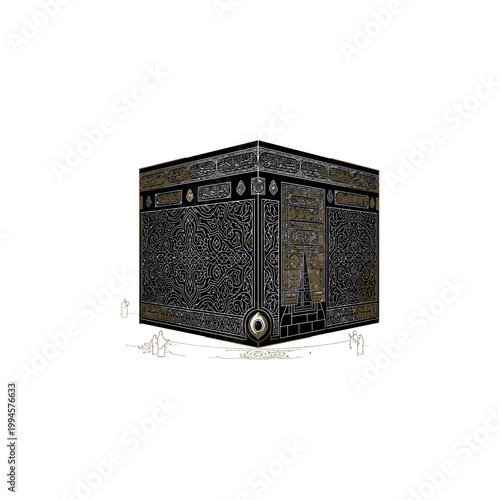 Kaaba Mecca Islamic Holy Black Cube.