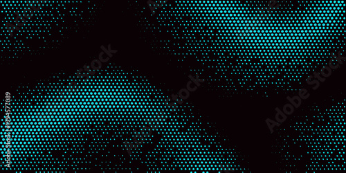 Abstract turquoise halftone pattern with a dynamic wave like form