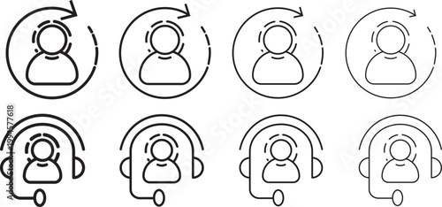 customer retention icon set in thin line style, featuring minimalist vector symbols for loyalty programs and client engagement. Comprehensive customer retention and loyalty icon set for 2026
