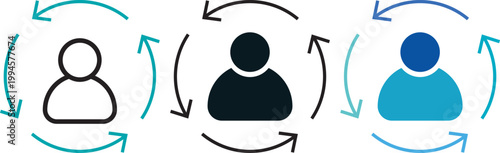 Premium user retention and community building icons, creative line style graphics for referral programs, fan base, and brand ambassadors.