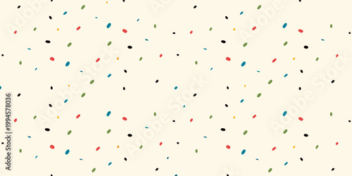 Quadro em tela A cream background scattered with small colorful abstract shapes