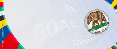 Celebration Goal for California football team in colorful design. Perfect for illustrating soccer success, international football tournaments, and sports-themed promotions.