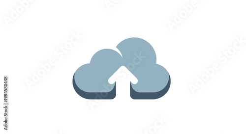 Cloud data upload icon representing information transfer and storage using modern technology