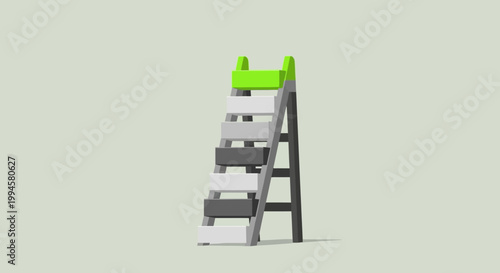 Geometric step ladder illustration, modern design for concepts like construction and reaching goals