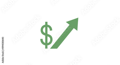 Graphic illustration of a dollar sign with an upward-pointing arrow representing financial growth