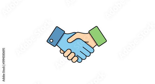 Illustration depicting a collaborative agreement and a successful business handshake deal